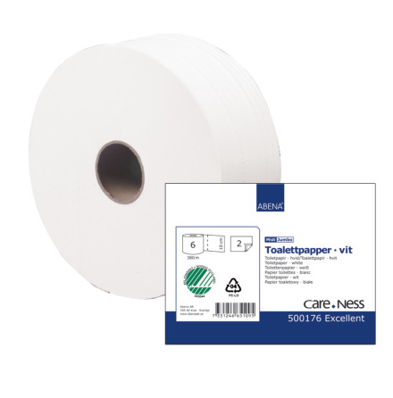 ABENA Toalettpapper Jumbo Midi 2-l vit 380m/rl